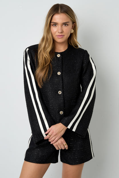 Woven Polyester Fiber Women's Jacket Elegant Plaid Fall/Winter