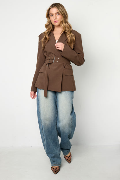 Woven Polyester Fiber Women's Suit Set Elegant Solid Color Fall/Winter