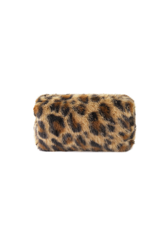 Soft leopard makeup bag