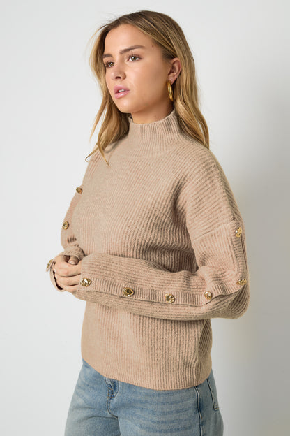 Knitted Polyester Fiber Women's Turtleneck Sweater Casual Solid Color