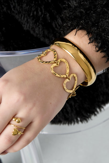 Roestvrijstalen kettingarmbanden met hart, casual, dagelijks, eenvoudig, serie, damessieraden