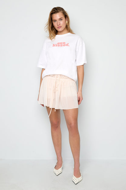 T-shirt met zonovergoten print
