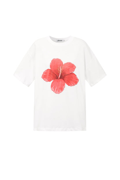 T-shirt met tropische bloemen
