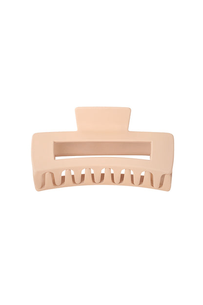 Haarklem rechthoek - creme Plastic