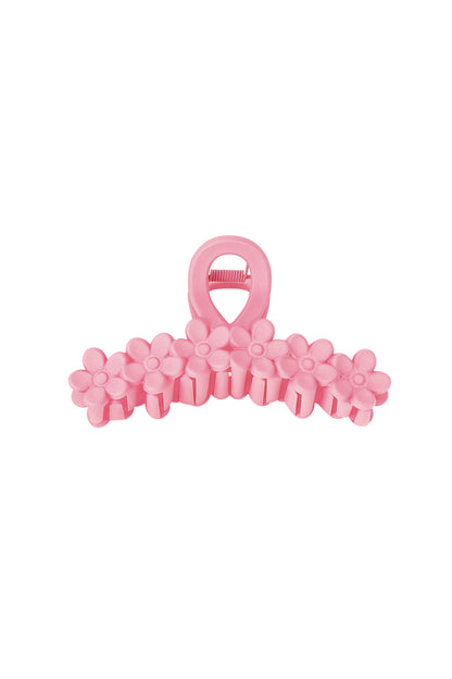 Haarklem bloemetjes op een rij - creme Plastic