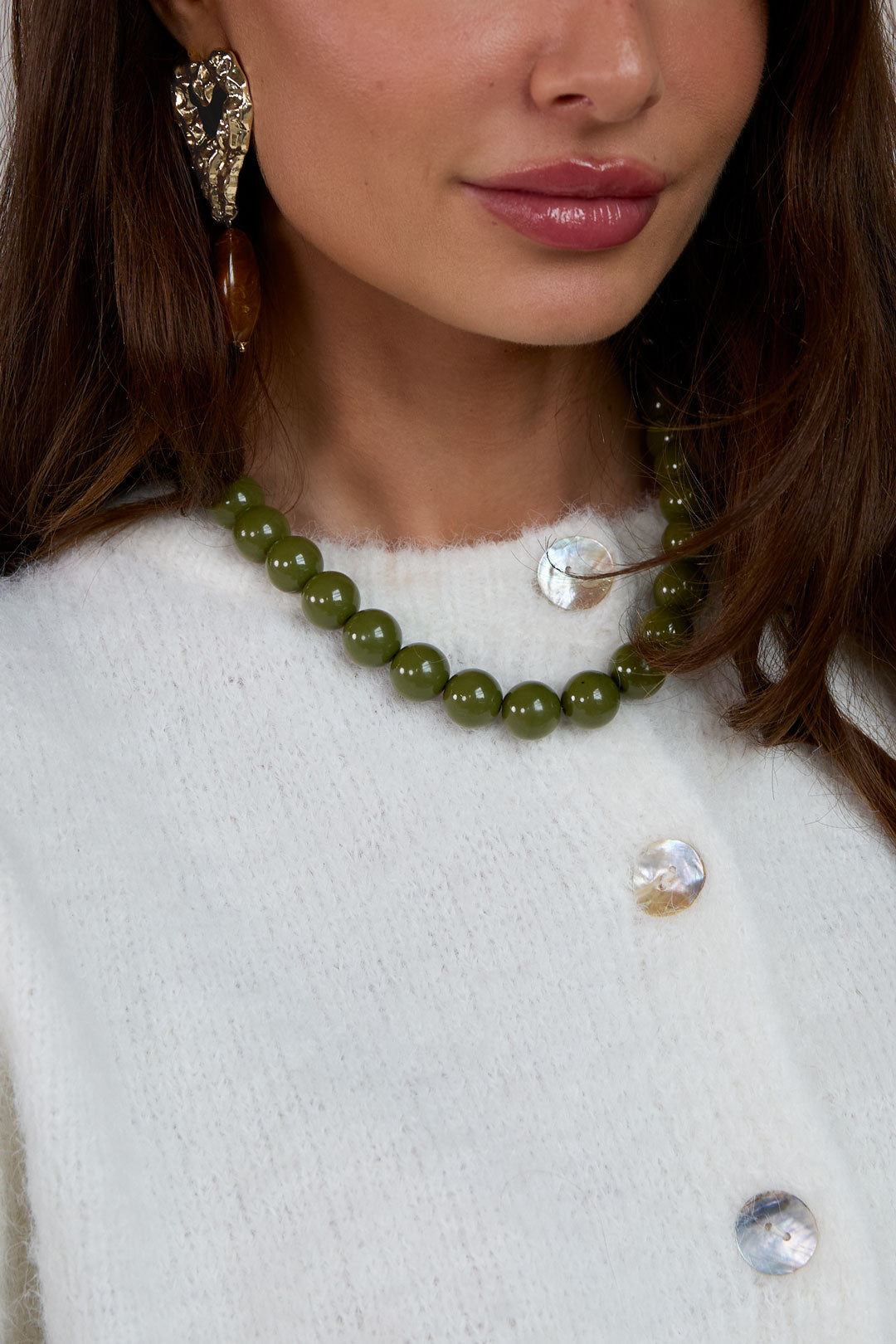 Resin Beaded Necklaces Beads Casual Daily Simple Series Women's jewelry-15mm