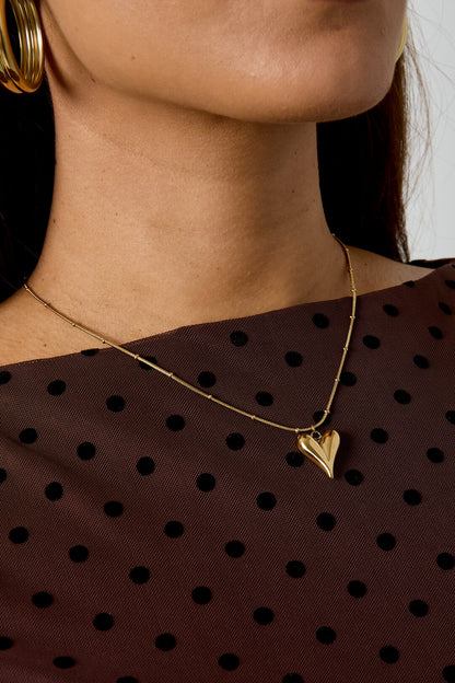 Bolletje ketting met iconisch hart medium