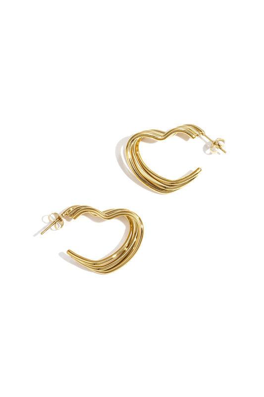 Stainless Steel Hoop Earrings Heart Casual Daily Simple Series Women's jewelry