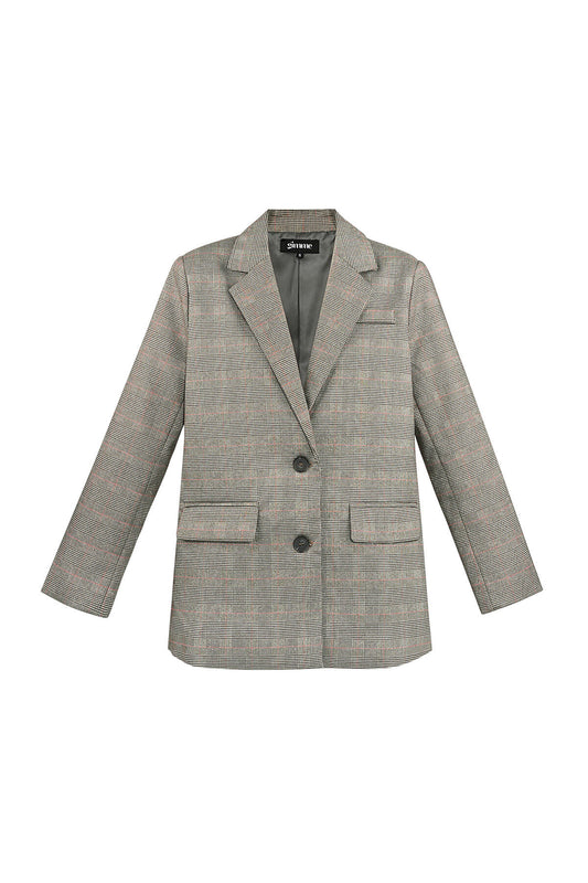 Polyestervezel Vrouwen Suit Set Conservatief Geruit Herfst/Winter