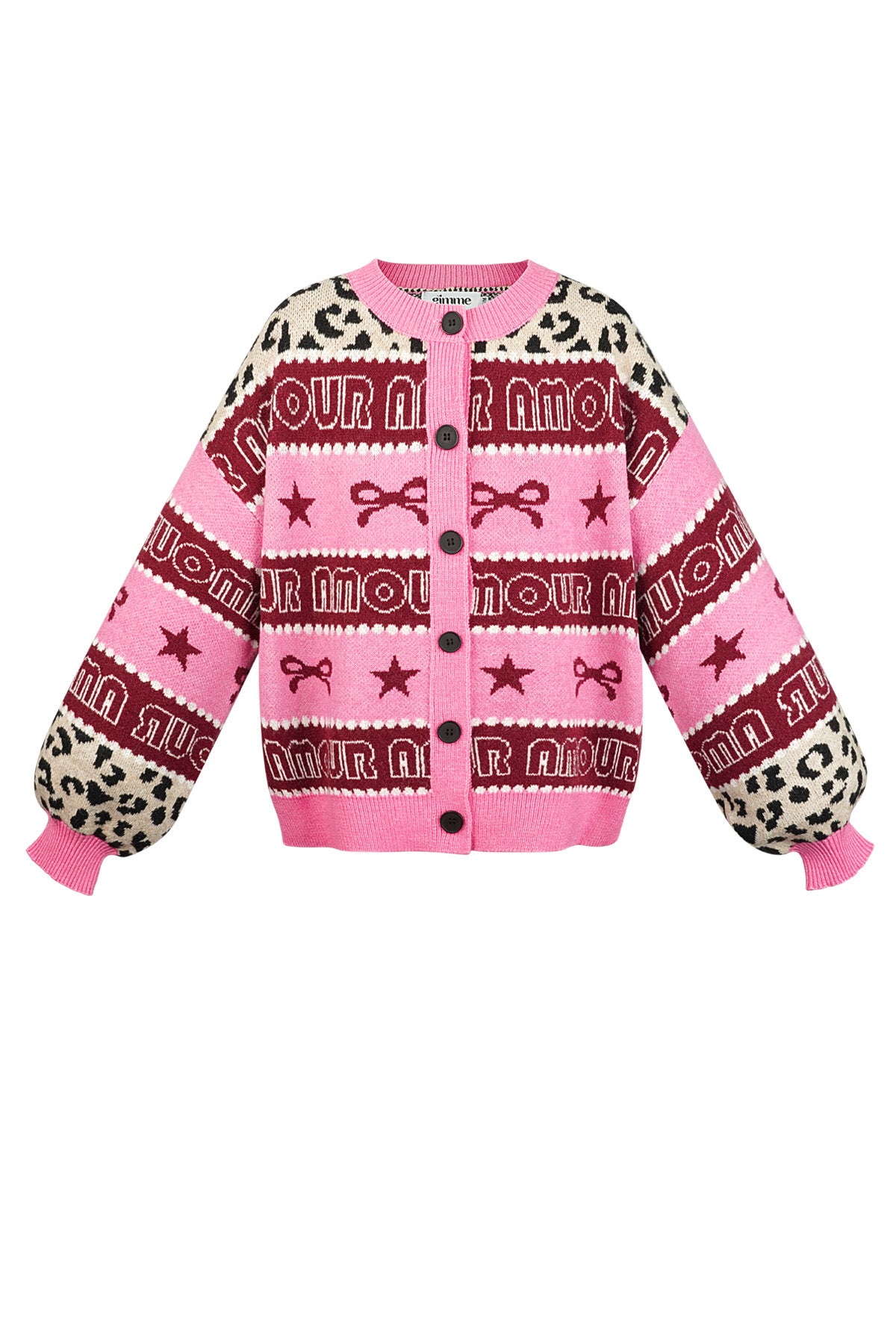 Knitted Cotton Blend Women's Cardigan Patterned Print