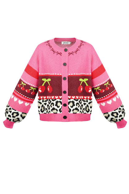 Chic Color Block Knit Cardigan for Fall/Winter
