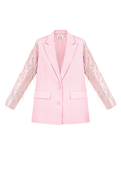 Polyester Vrouwen Jas Met Fransjes Mouw Ontwerp