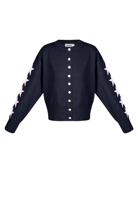 Viscose Gebreide Cardigan Vrouwen Kort Model Sterrenpatroon