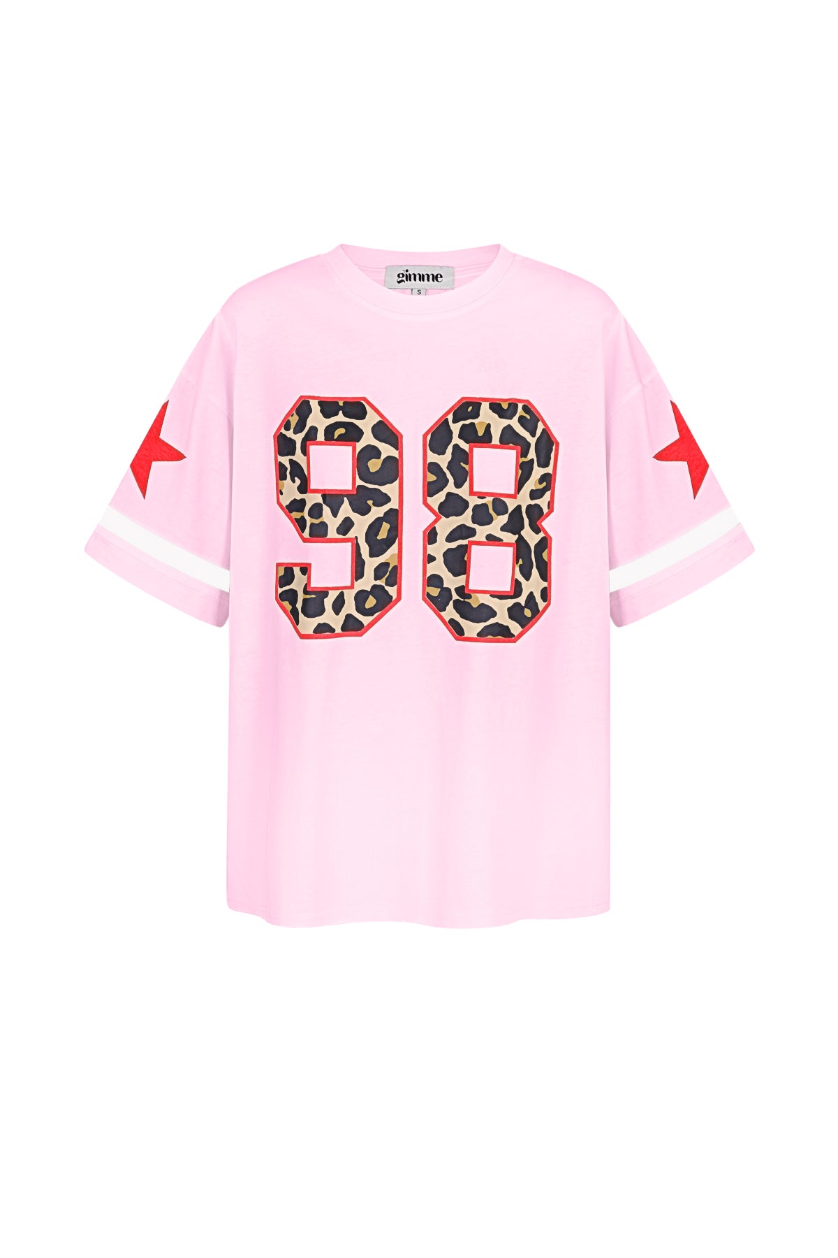 Cotton Vrouwen T-shirt Oversized Luipaardprint Nummer 98