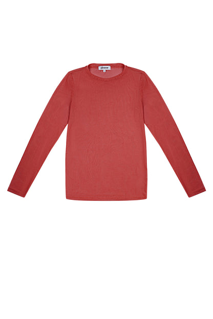 Elegant Long Sleeve Top in Pink and Red - Comfort Meets Style