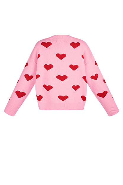 Viscose Gebreide Dames Trui Leuk Hart Patroon Herfst/Winter