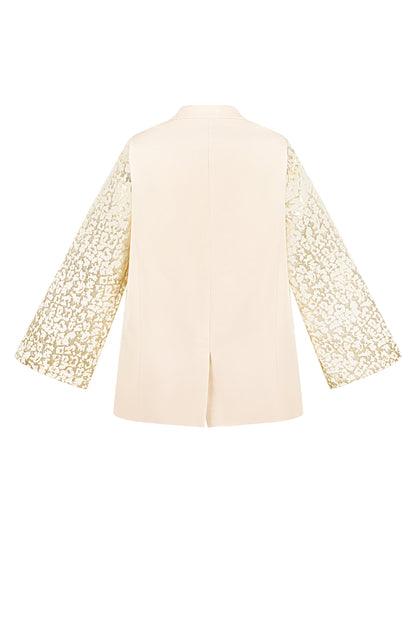 Polyester Vrouwen Suit Set Kanten Mouw Ontwerp