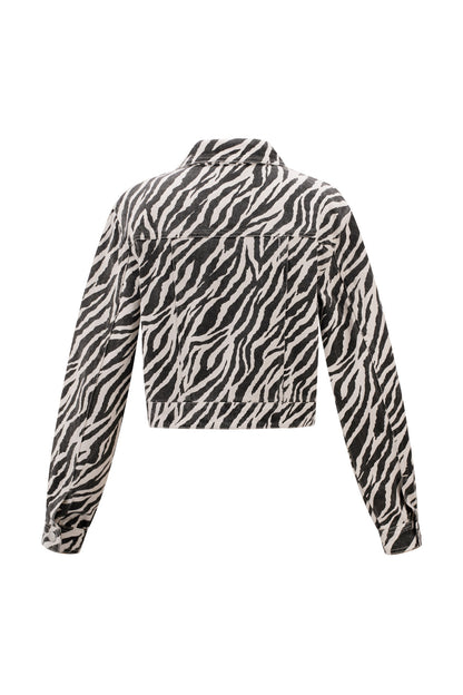 Cotton Denim Women's Jacket Street Elegant Specialty Animal Print