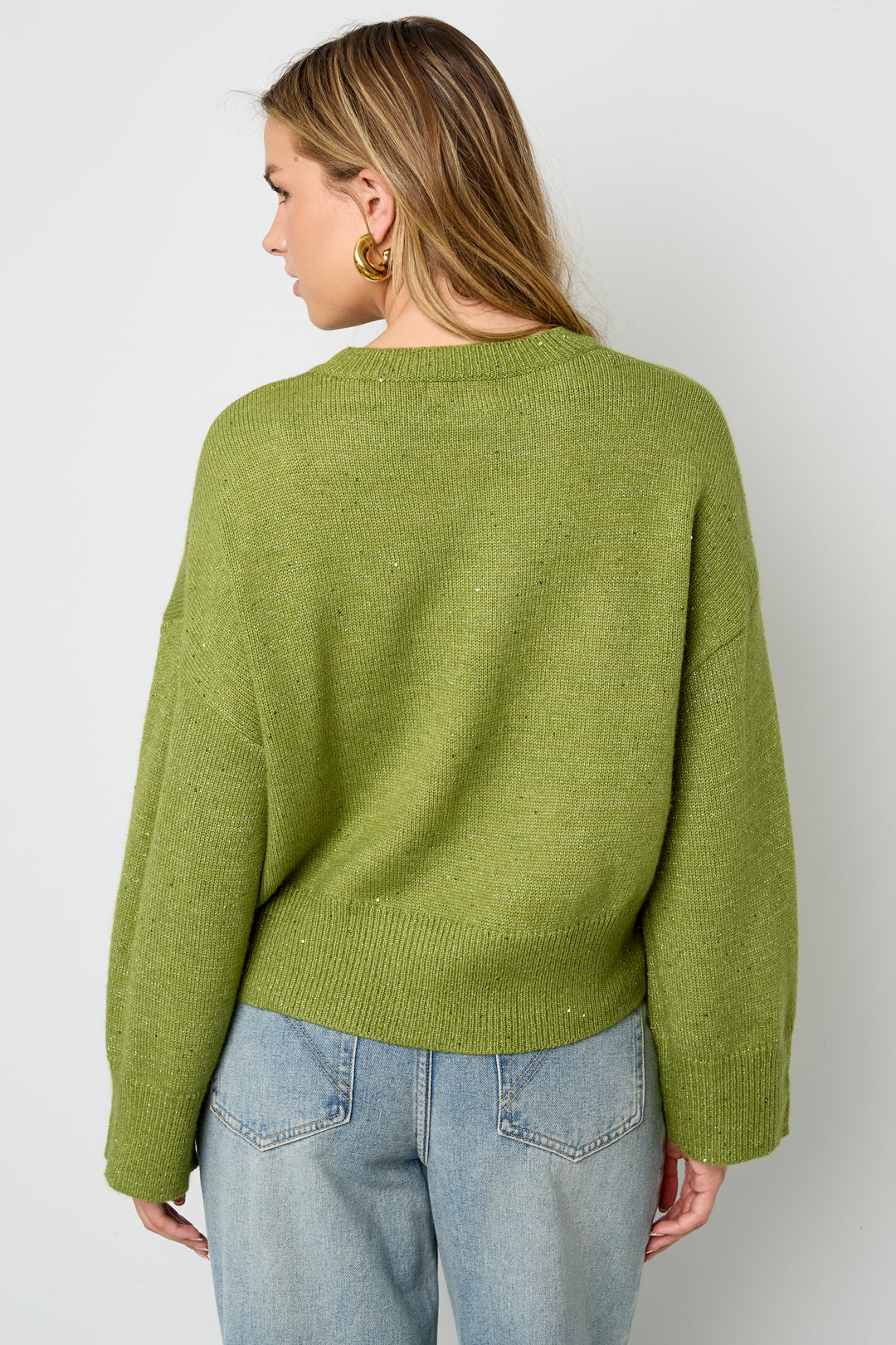 Knitted Polyester Fiber Women's Knit Sweaters Casual Solid Color Fall/Winter