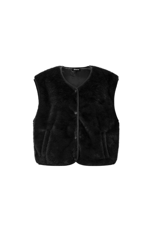 Mouwloos vest van imitatiebont