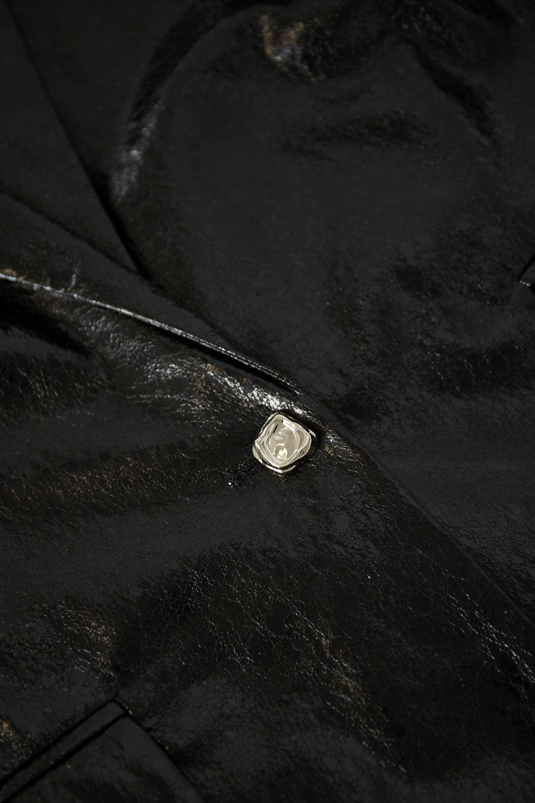 PU Leather Women's Blazer Set Shiny Finish