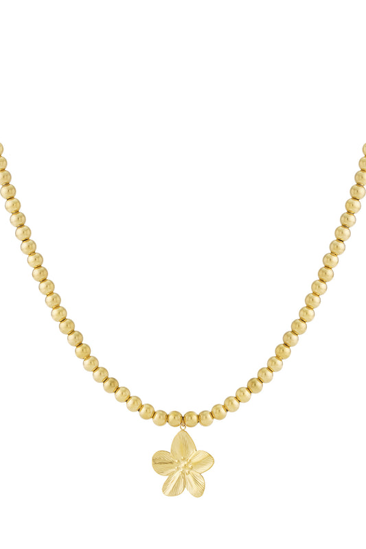 8mm holle kralenketting met een bloem