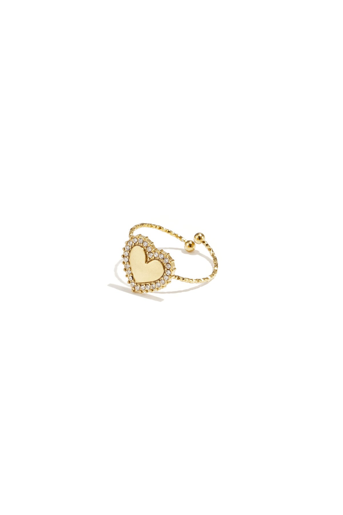 Elegant Adjustable Heart Zircon Ring