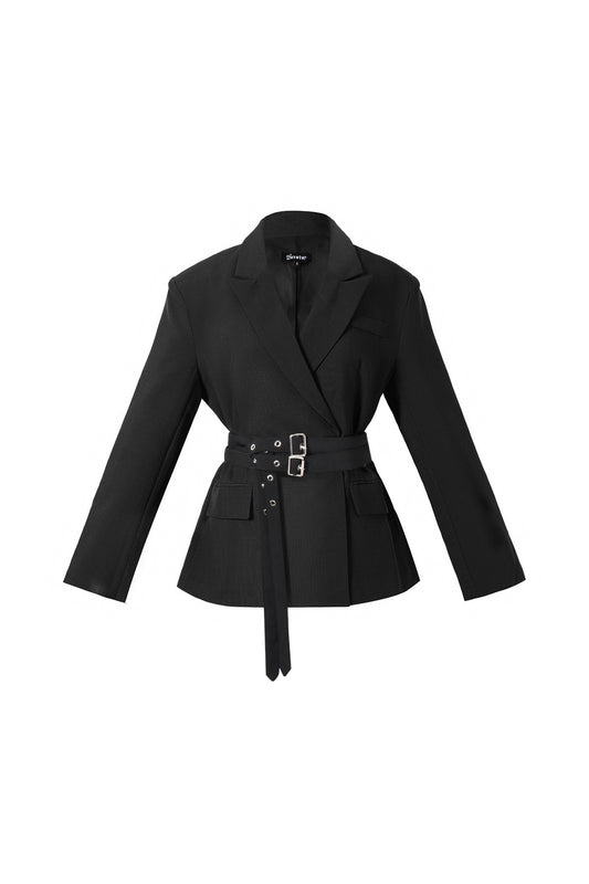 Woven Polyester Fiber Women's Suit Set Elegant Solid Color Fall/Winter