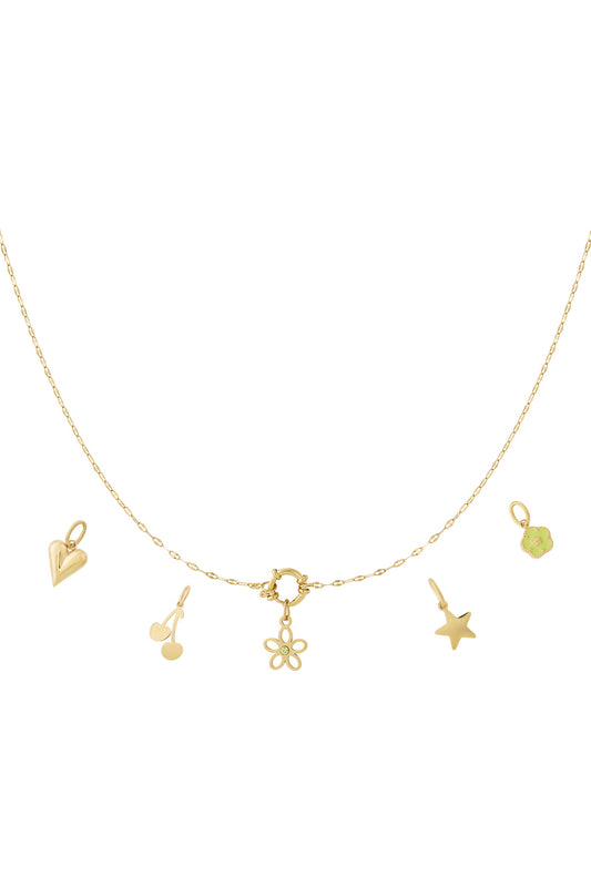 Gedetailleerde bloemen DIY ketting