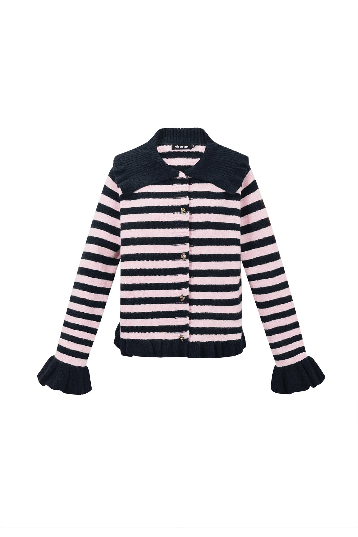 Knitted Polyester Fiber Women's Cardigan Casual Stripes