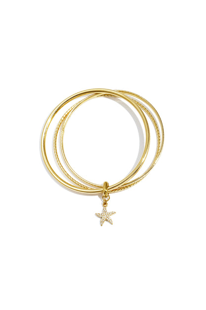 Bangles met hangende bloem charm