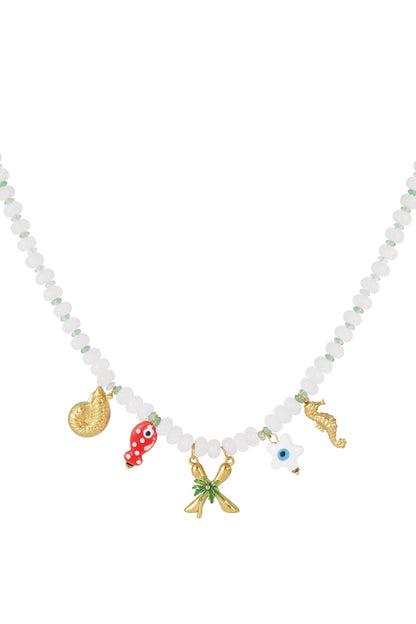 Vrolijke kralen initialen ketting met bedels