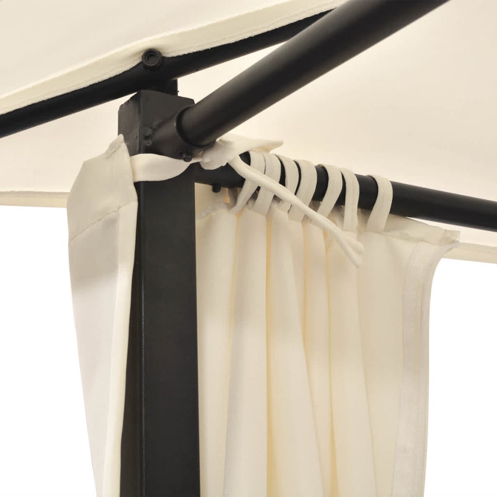 Ligbed Tweepersoons Met Gordijn Poly Rattan