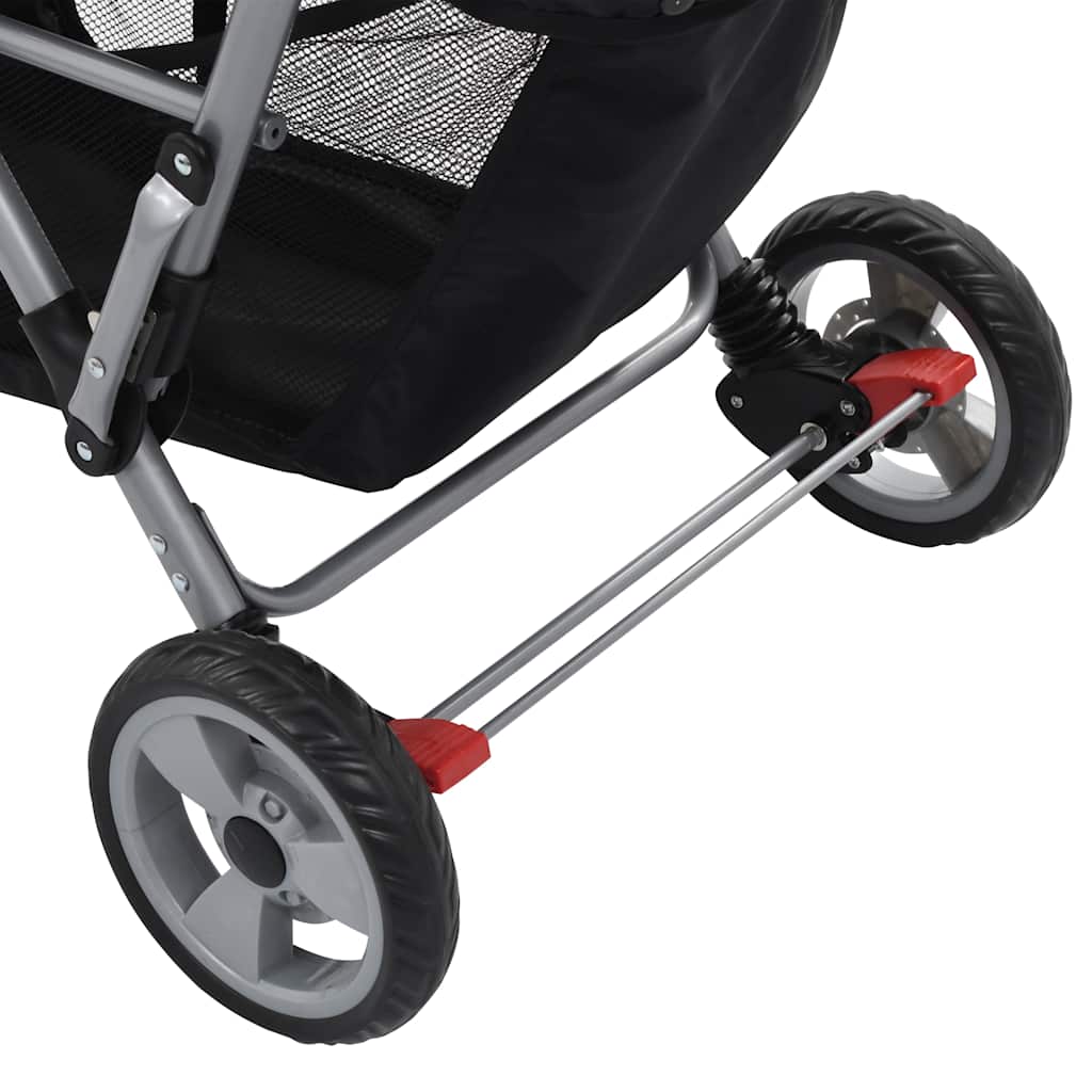 Kinderwagen Dubbel Staal En Zwart