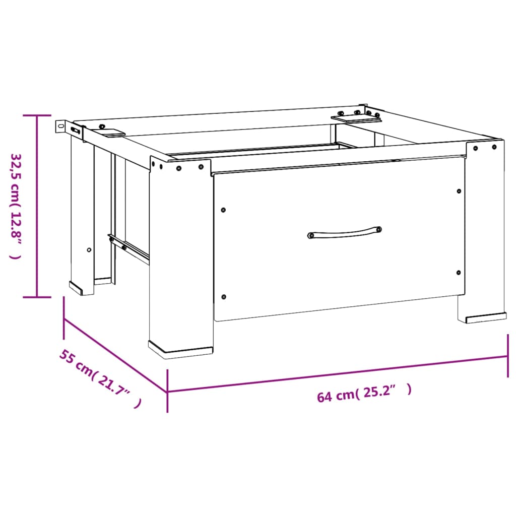 Wasmachineverhoger Met Lade Wit