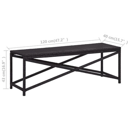 Tuinbank Poly Rattan Zwart