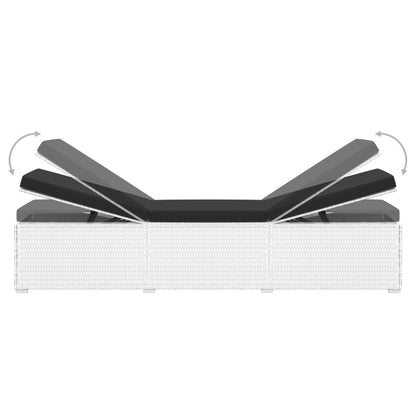 Ligbed Met Kussen En Theetafel Poly Rattan