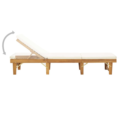 Ligbed Met Kussen Inklapbaar Massief Acaciahout