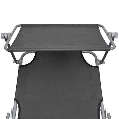 Ligbed Inklapbaar Met Luifel Aluminium