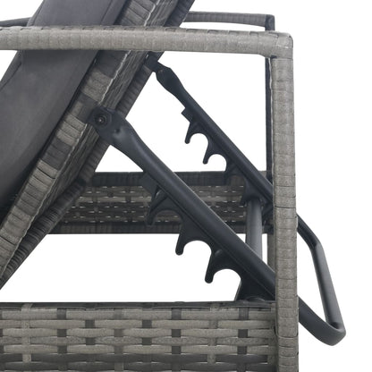 Ligbed Met Armleuningen Poly Rattan