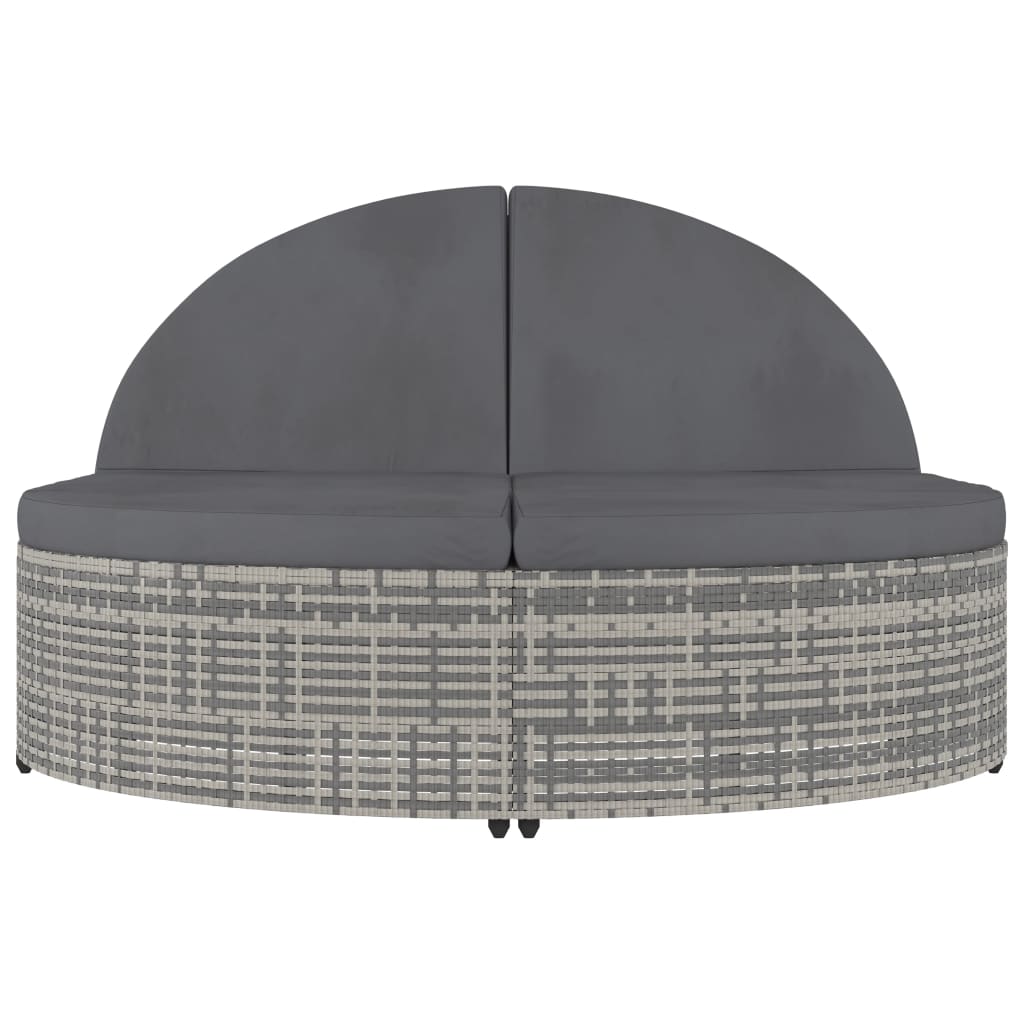 Ligbed Met Kussens 2-Persoons Poly Rattan