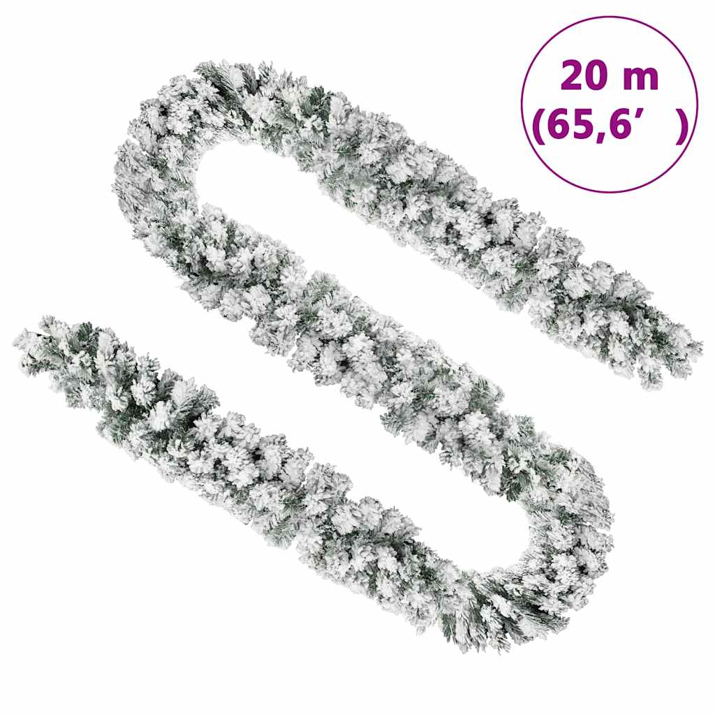 Kerstslinger Met Sneeuw Pvc Groen