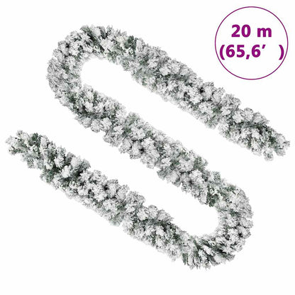 Kerstslinger Met Sneeuw Pvc Groen
