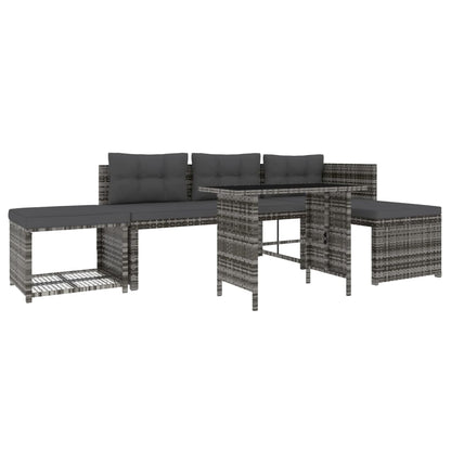 Tuinset Met Kussens Poly Rattan