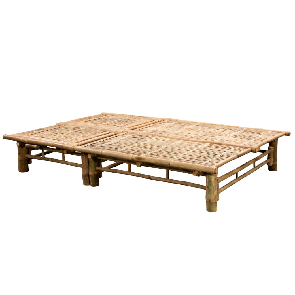 Ligbed 2-Persoons Met Kussens Bamboe