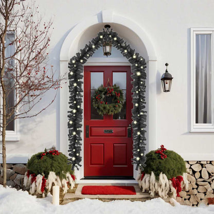 Kerstslinger Met Led-Lampjes Zwart