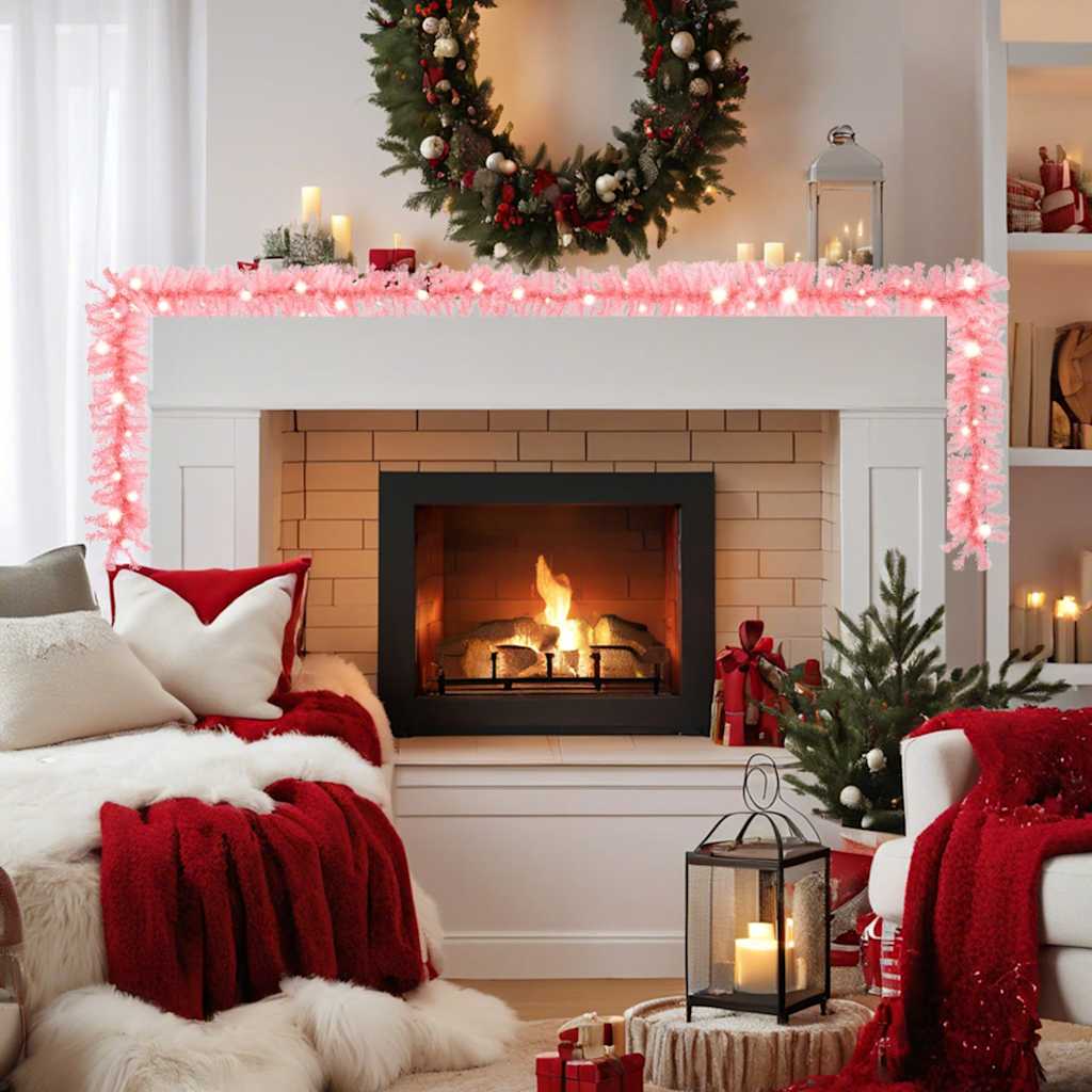 Kerstslinger Met Led-Lampjes Roze