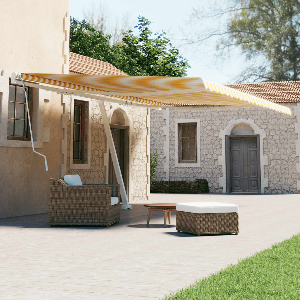 Luifel Vrijstaand Handmatig Uittrekbaar Oranje Bruin