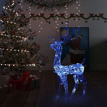 Kerstversiering Rendier 90 Led's Acryl Blauw