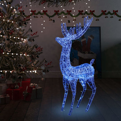 Kerstversiering Rendier 90 Led's Acryl Blauw